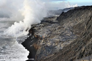 People risking it all at Hawaii lava flow